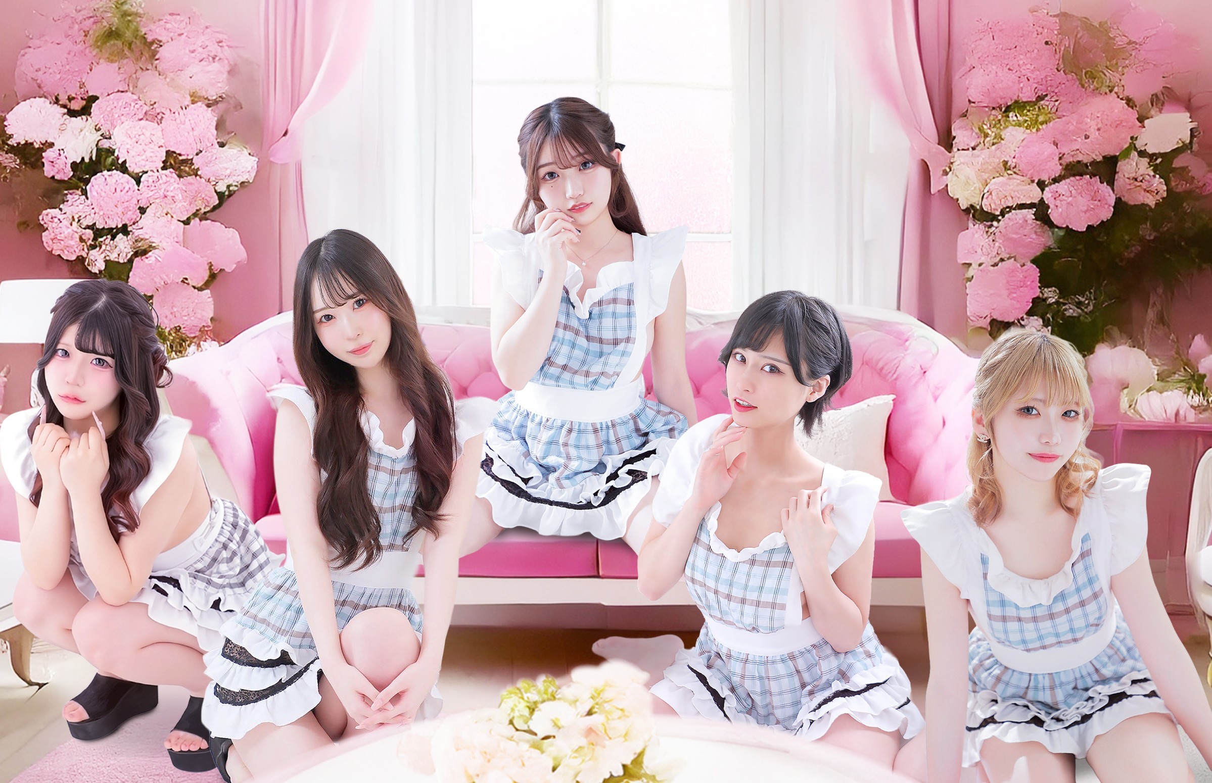 エプロンの女の子たちがお出迎え♡